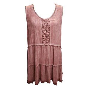 Knox Rose Womens Rusty Rose Sleeveless Dress with Embellished Bodice Medium